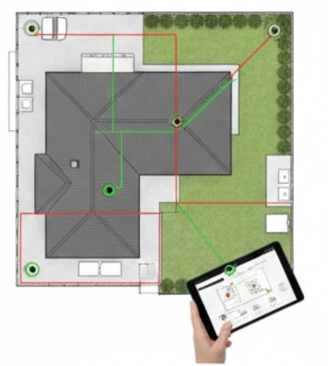 Planning layout for a home security system installation