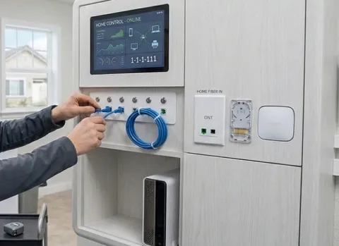 Structured data cabling and network patch panel installation